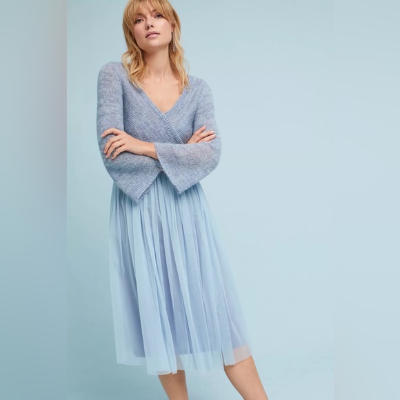 Maeve Anthropologie Layered Arabesque Dress Tulle - Picture 1 of 7